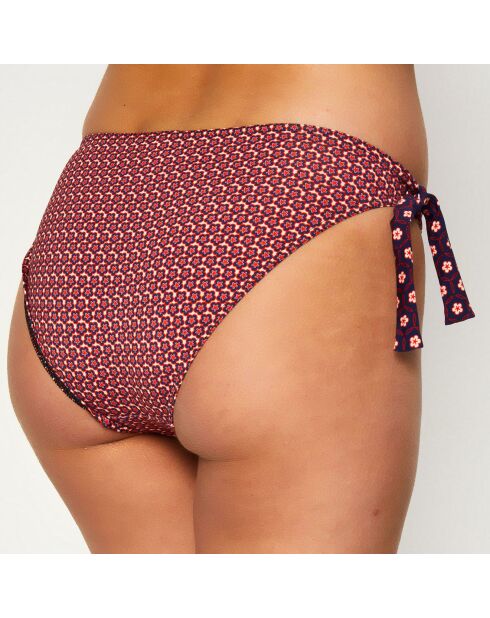 Marineblauw/rood zwembroekje met lenteprint