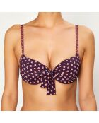 Haut de Maillot de bain Push-Up Spring imprimé bleu marine/rouge