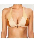 Haut de Maillot de bain Armel marron/beige