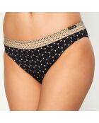 Bas de maillot de bain Baby Doll imprimé noir/beige