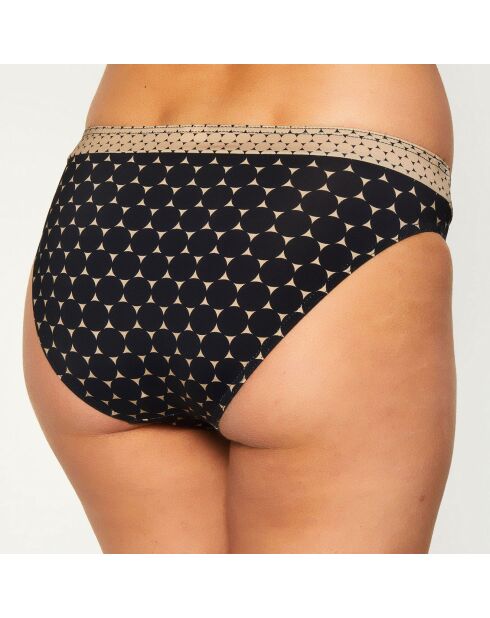 Bas de maillot de bain Baby Doll imprimé noir/beige