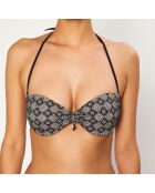 Haut de Maillot de bain Push-Up Bombay imprimé noir/beige