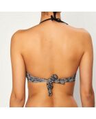 Haut de Maillot de bain Push-Up Bombay imprimé noir/beige