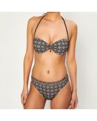 Haut de Maillot de bain Push-Up Bombay imprimé noir/beige