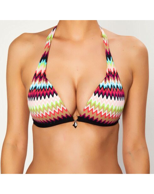 Top bikini multicolore con stampa Push-Up Rai