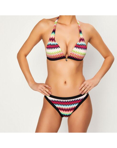 Top bikini multicolore con stampa Push-Up Rai