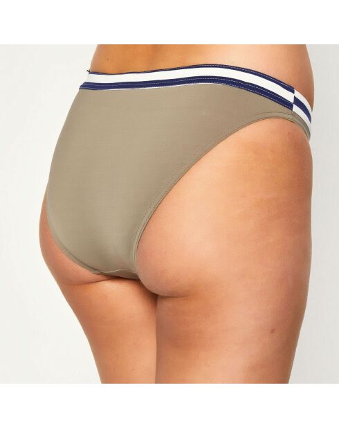 Bikinibroekje in hoptaupe/marineblauw
