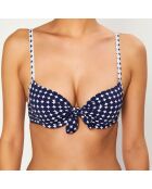 Haut de Maillot de bain Push-Up Candy imprimé bleu marine/blanc