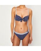 Haut de Maillot de bain Push-Up Candy imprimé bleu marine/blanc