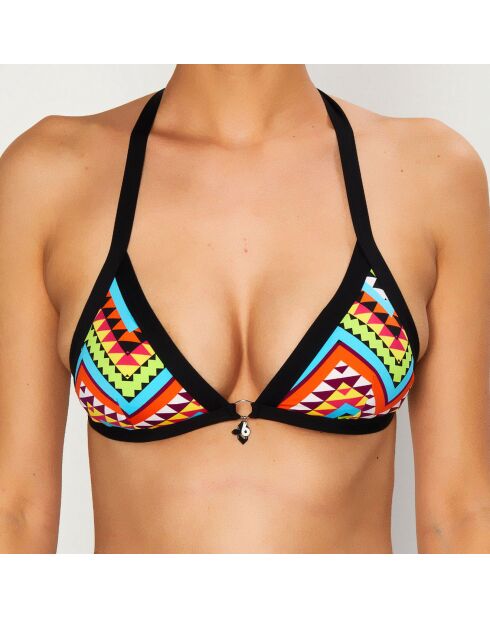 Top de baño de metal estampado multicolor