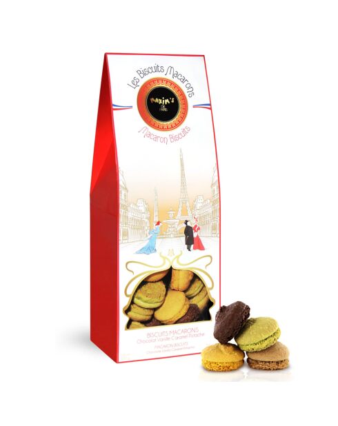 Etui biscuits macarons assortis 120 gr