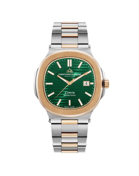 Montre Homme Quartz en Acier L'Envie argenté/rose doré