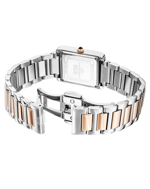 Montre Femme Quartz en Acier Fontaine argenté/rose doré