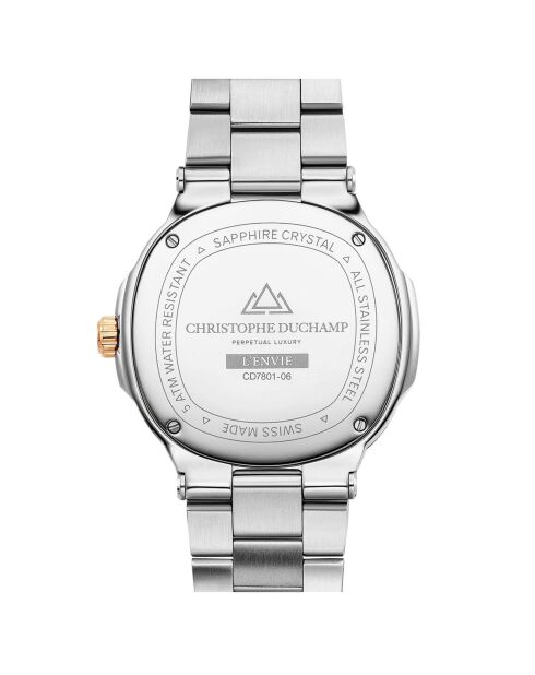 Montre Homme Quartz en Acier L'Envie argenté/rose doré