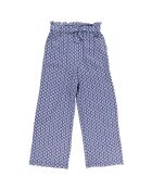 Pantalon fluide Sol imprimé bleu/blanc