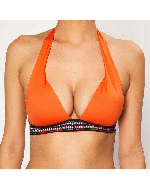 Top bikini push-up arancione scuro Sunny