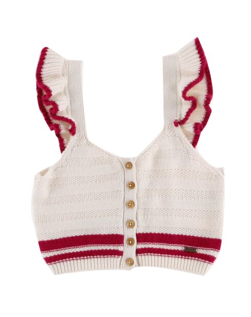 Top en Maille mélangée Pearl écru/rose