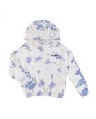 Sweat en Coton Geneva tie & dye à capuche blanc/bleu