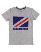 T-Shirt en Coton Drapeau Carlton gris chiné