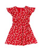 Robe fluide Lima imprimé floral et pois rouge