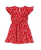 Robe fluide Lima imprimé floral et pois rouge