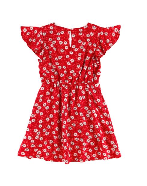 Robe fluide Lima imprimé floral et pois rouge