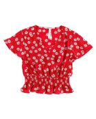 Top fluide Lacy imprimé floral rouge