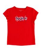 T-Shirt en Coton à Logo fleurs Hatty rouge