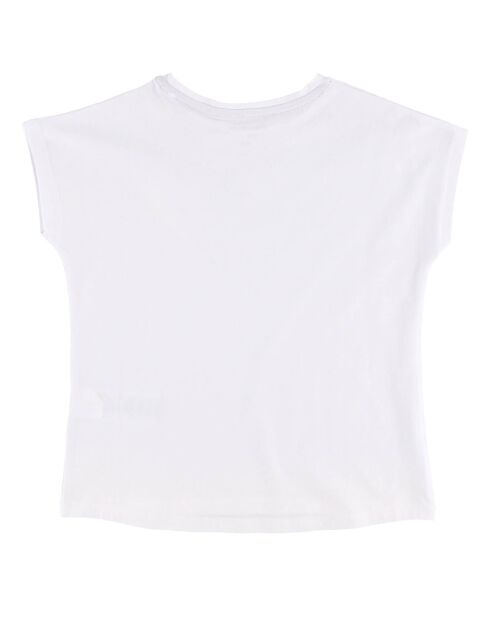 T-Shirt en Coton Ivina à logo argenté blanc