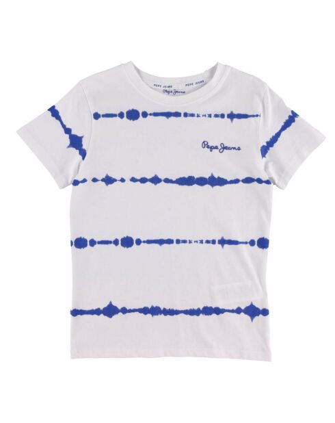 T-Shirt en Coton Chuck à petit motif tie & dye blanc/bleu