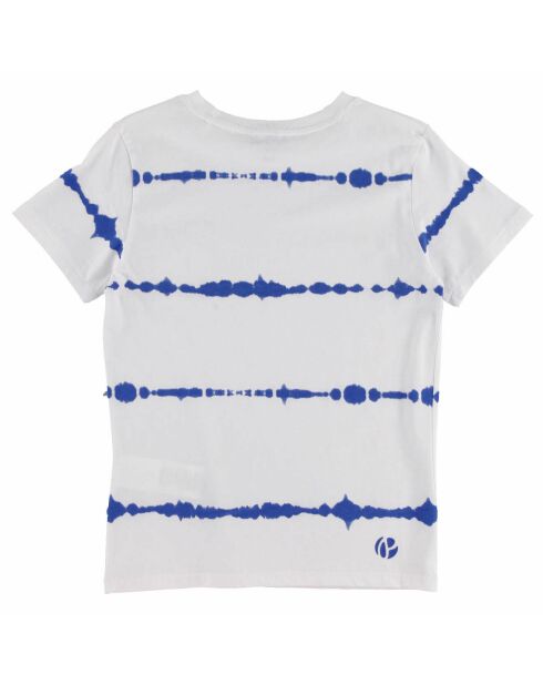 T-Shirt en Coton Chuck à petit motif tie & dye blanc/bleu