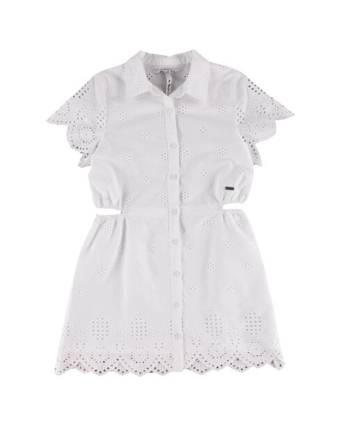 Abito Abie in cotone con ricamo bianco