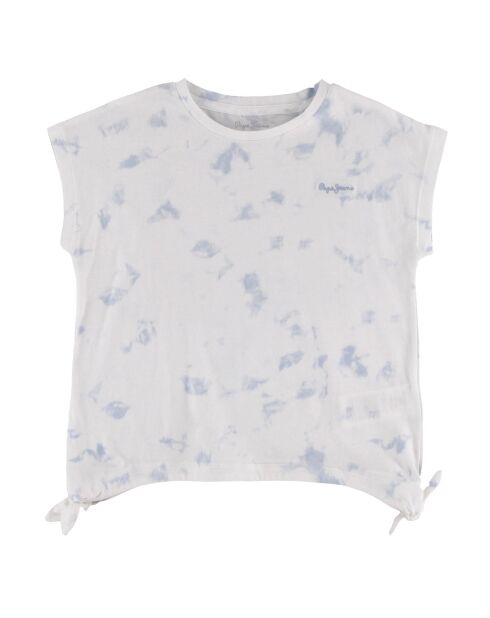 T-Shirt en Coton Hilary tie & dye blanc/bleu