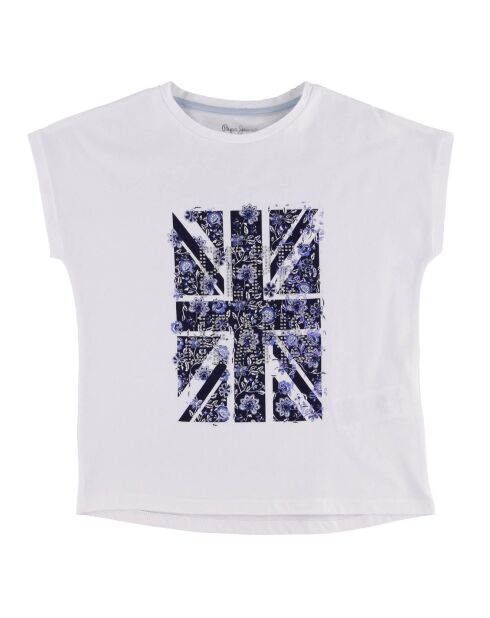 T-Shirt en Coton Keisha motif drapeau blanc