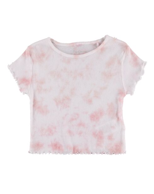 T-Shirt en Coton Hermione motif tie & dye rose/blanc