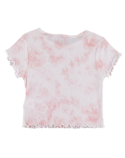 T-Shirt en Coton Hermione motif tie & dye rose/blanc