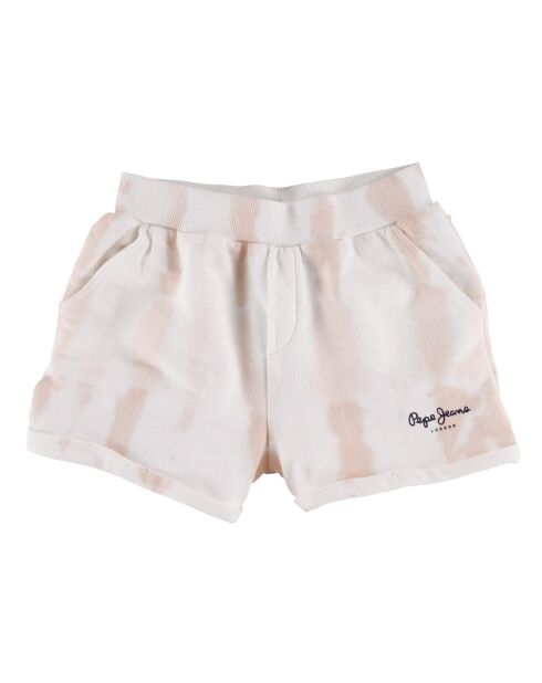 Short en Coton Grace tie & dye rose/blanc