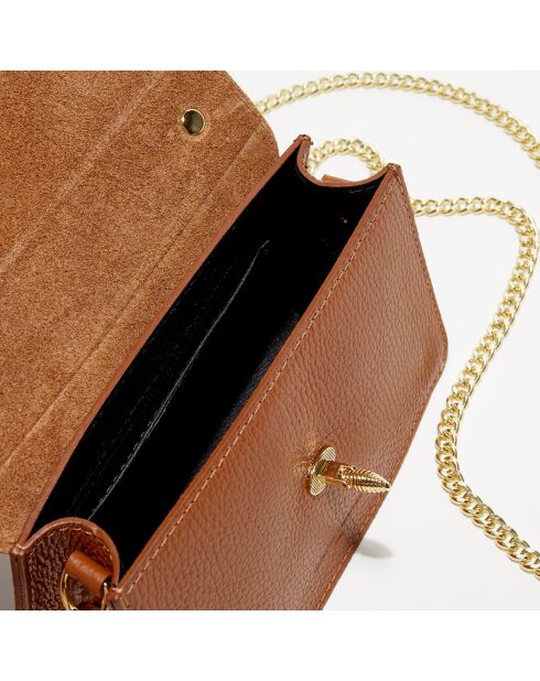 Sac à Main en Cuir Lily camel - 19x13x7 cm