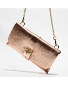 Sac bandoulière en Cuir Ivy rose métallique - 23x12x11 cm