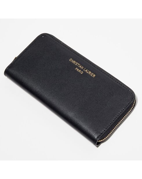 Portefeuille en Cuir Ali noir - 19.5x10.5 cm