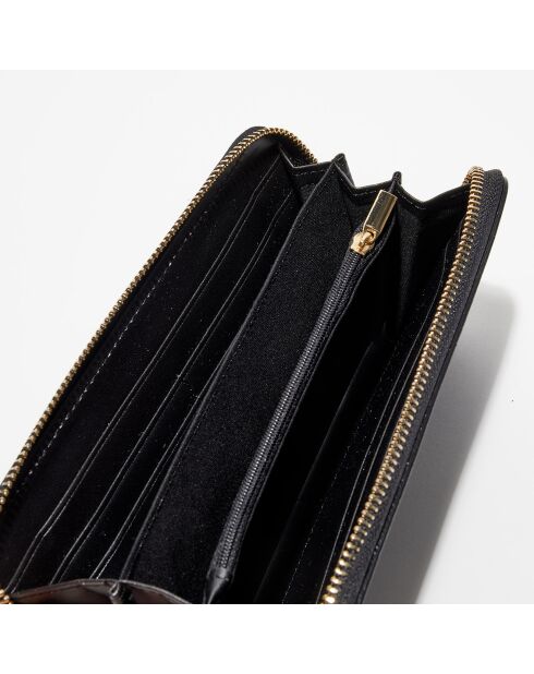 Portefeuille en Cuir Ali noir - 19.5x10.5 cm