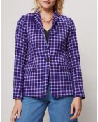 Veste blazer Regent à carreaux violet