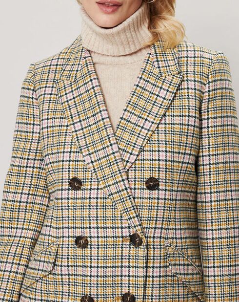 Manteau Bonita à carreaux multicolore