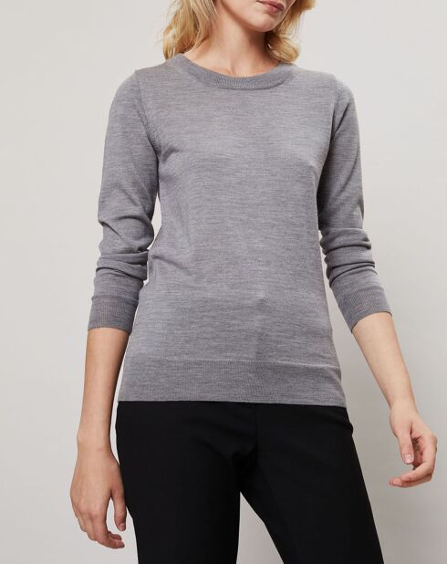 Pull 100% Laine Tippi gris clair