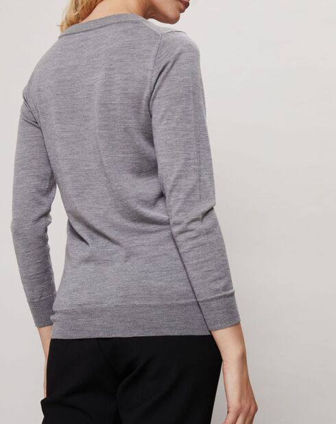 Pull 100% Laine Tippi gris clair