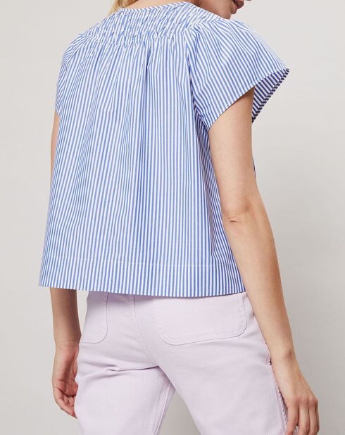 Top Smocks à rayures bleu/blanc