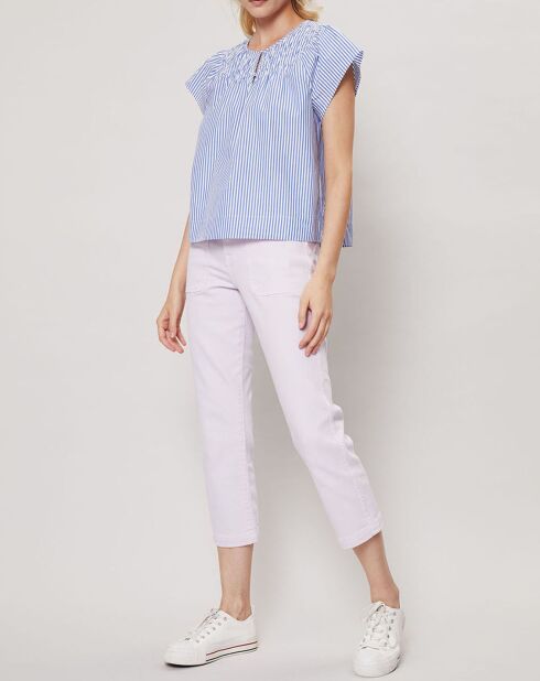 Top Smocks à rayures bleu/blanc