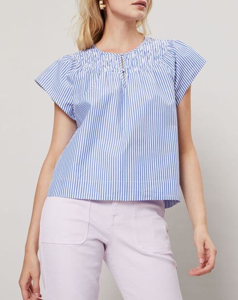Top Smocks à rayures bleu/blanc