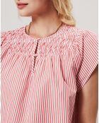 Top Smocks à rayures rouge/blanc