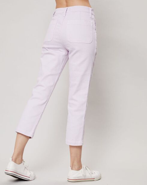 Jean Droit Leg Crop rose pâle